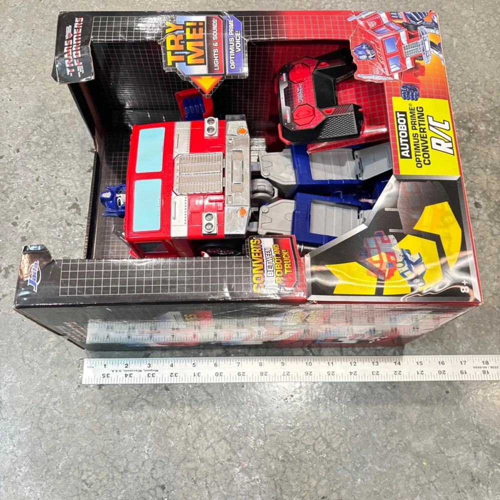 RC Transformers Optimus Prime Large Converting R/C Truck Robot Lights Sounds NIB
